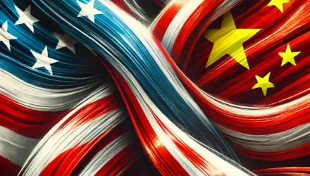 U.S. China Flags Swirl