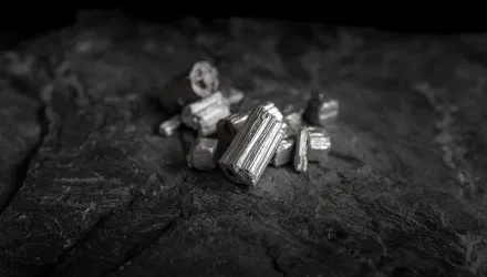 Pure silver or platinum or rare earth from the mine that was placed on the black stone