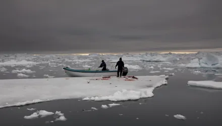 Seal hunters near Ilulissat, Greenland.