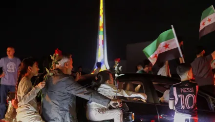 Syrians celebrate in Umayyad Square