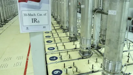 centrifuge machines in the Natanz uranium enrichment facility in central Iran