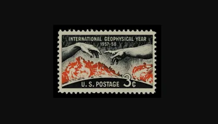 A U.S. postage stamp commemorating the International Geophysical Year.