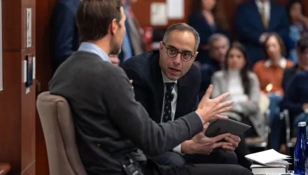 Tarek Masoud leaning towards Jared Kushner in conversation