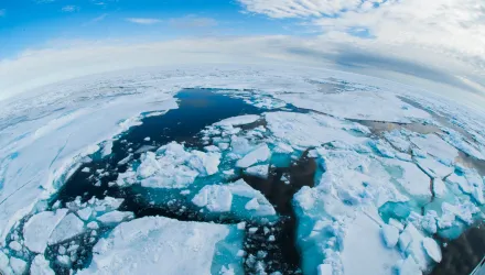 Sea ice in the Arctic ocean.