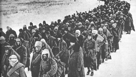 Voronezh Front. Column of Axis prisoners of war: Germans, Italians, Hungarians (photo credit: Leonid Velikzhyanin)