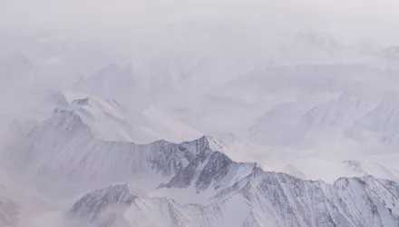 Snow covers the mountains of the Brooks Range in the Arctic National Wildlife Refuge, Oct. 14, 2024, near Kaktovik, Alaska.