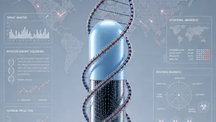 ChatGPT-generated cover image of a digital data biology background