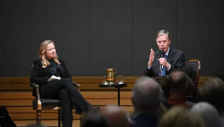 Nicholas Burns giving a speech in Oslo in 2026.