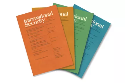 International Security journals laid out in a fan