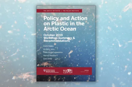 Cover of the Policy and Action on Plastic in the Arctic Ocean report.