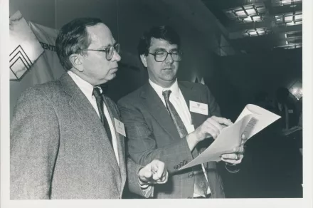 Sam Nunn and Ashton Carter Looking at papers