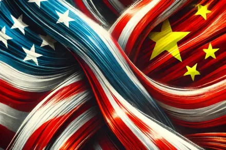 U.S. China Flags Swirl