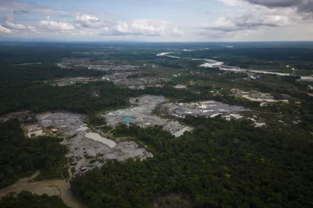 Visible deforestation surrounds the Quito River