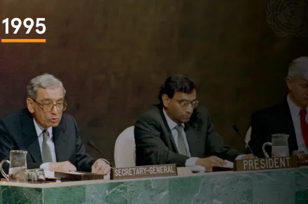 After China and France accede to the NPT in 1992, unanimous P5 support helps secure permanent NPT extension.  Source: United Nations