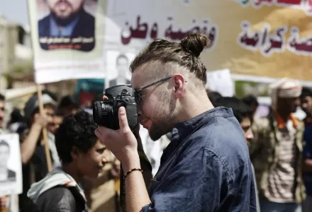Luke Somers, an American photojournalist, in Sana, the Yemeni capital, in 2013. He had been captured by Al Qaeda.