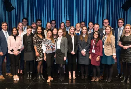 Arctic Innovators at the 2018 Arctic Innovation Lab in Reykjavik, Iceland, celebrating a successful Innovation Lab with Arctic Initiative co-Founder Halla Hrund Logadottir (right).