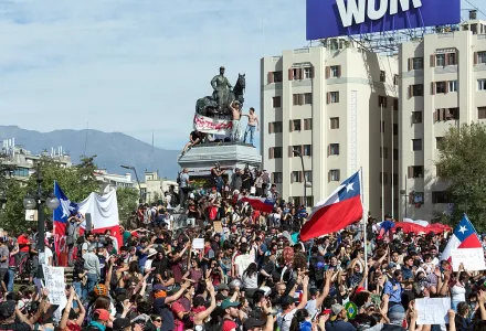 Protestas en Chile de 2019, Plaza Baquedano, Santiago, Chile