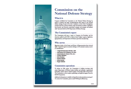 Commission on the National Defense Strategy One-Pager