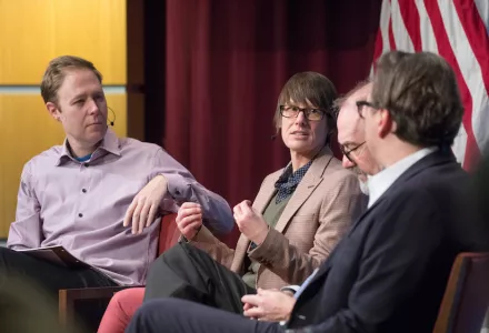 picture of david eaves and mary gray from the forum event