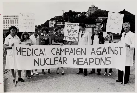 Medical Campaign Against Nuclear Weapons protest.