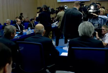 The main hall for the IAEA’s Talks on Supplying Nuclear Fuel for Iranian Research Reactor, Vienna, Austria, 19 October 2009. 