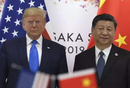 US President Donald Trump and Chinese President Xi Jinping pose for photos during a meeting on the sidelines of the G20 summit in Osaka, Japan, in June.