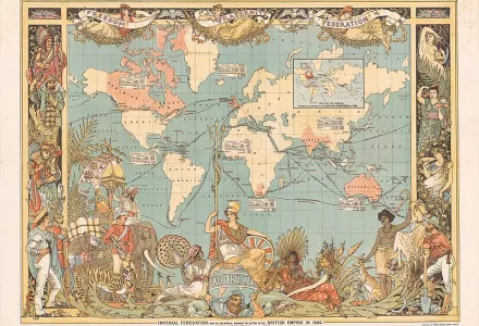 Imperial Federation Map of the World Showing the Extent of the British Empire in 1886.