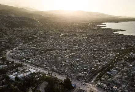 Homes stand densely packed at the Martissant neighborhood of Port-au-Prince, Haiti, Sunday, Nov. 7, 2021.