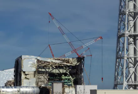 The Unit 4 reactor building of the crippled Fukushima Dai-ichi nuclear power station on Nov. 12, 2011.