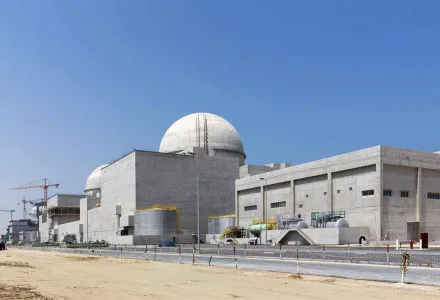 The Barakah nuclear power plant under construction in Abu Dhabi's Western desert.