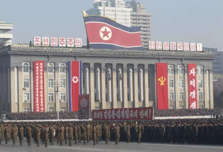 A rally at Kim Il Sung Square in Pyongyang on January 5, 2020.