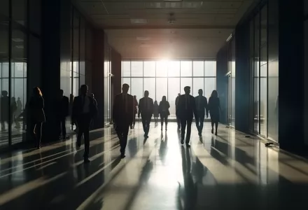 Business people in silhouette