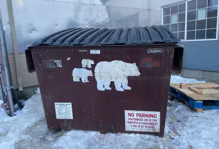 A dumpster in Anchorage, Alaska.