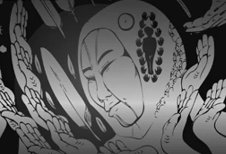 Journal cover art based on a work by Yu’pik Alaskan artist Amber Webb