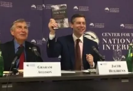 Graham Allison and TNI editor Jacob Heilbrunn.