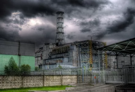 An image of the remains of Chernobyl Nuclear Power Plant