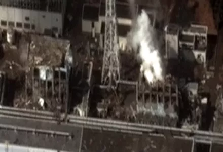 Reactor buildings damaged in the accident at Fukushima