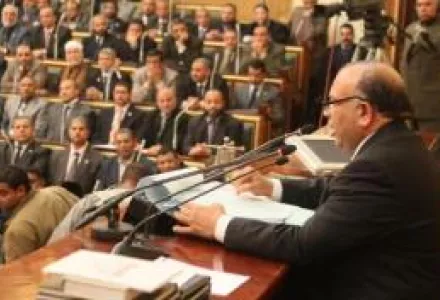 An Egyptian MP addresses Egypt's Peoples' Assembly.