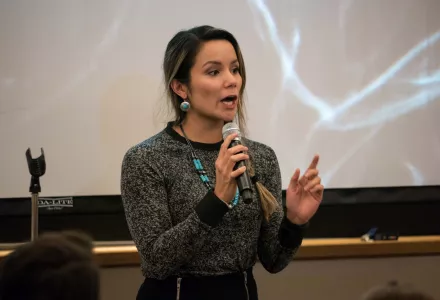 Gabrielle Scrimshaw speaks at the Arctic Innovation Lab, 15-Nov-2017.