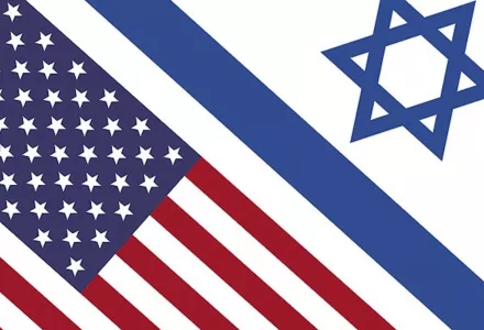 Flags of the United States and Israel