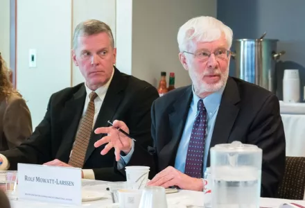 Rolf Mowatt-Larssen (right) and BG Kevin Ryan