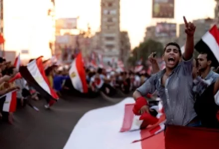 Protesters in Cairo, Egypt's Tahrir Square.