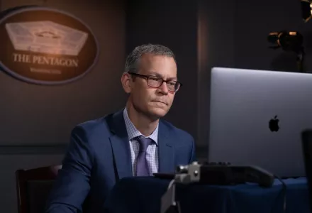 Dr. Colin Kahl, Under Secretary of Defense for Policy, provides virtual remarks for the Carnegie Endowment for International Peace at the Pentagon, Washington, D.C., June 23, 2021. 