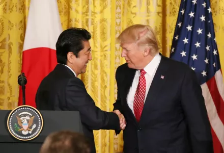 President Trump meets with Japanese President Abe