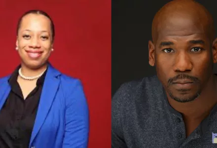 Asha Castleberry-Hernandez and Remi Adeleke
