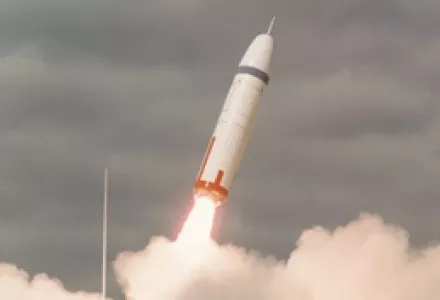 Air Force file photo of the first launch of a Trident missile on Jan. 18, 1977 at Cape Canaveral, Fla.