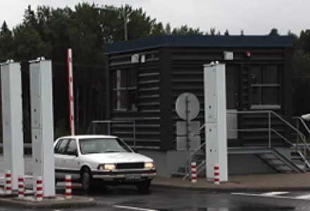 A vehicle monitor installed as part of NNSA's Second Line of Defense program
