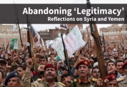 Shiite rebels, known as Houthis, hold up their weapons to protest against Saudi-led airstrikes, during a rally in Sanaa, Yemen.