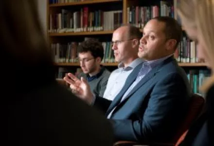 DASD Aaron Hughes speaking at a Cyber Security Project event on October 5, 2015.