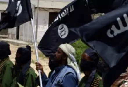 Ali Rage with recruits for Jaysh al-Hisba (Army of Verification) &#8212;  a kind of police force, February 2011.